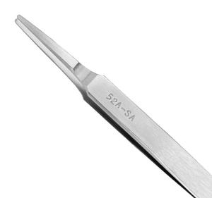 Excelta 52A-SA 4.75 Inch Straight Tapered Flat Tipped Tweezer 1/ea